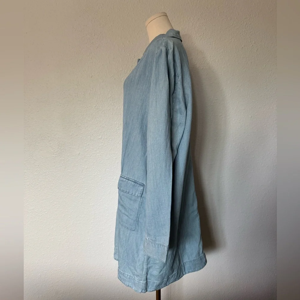 NWT J. Jill Blue Denim Button Front Duster Jacket Somerset Wash size Large Tall - Picture 6 of 15